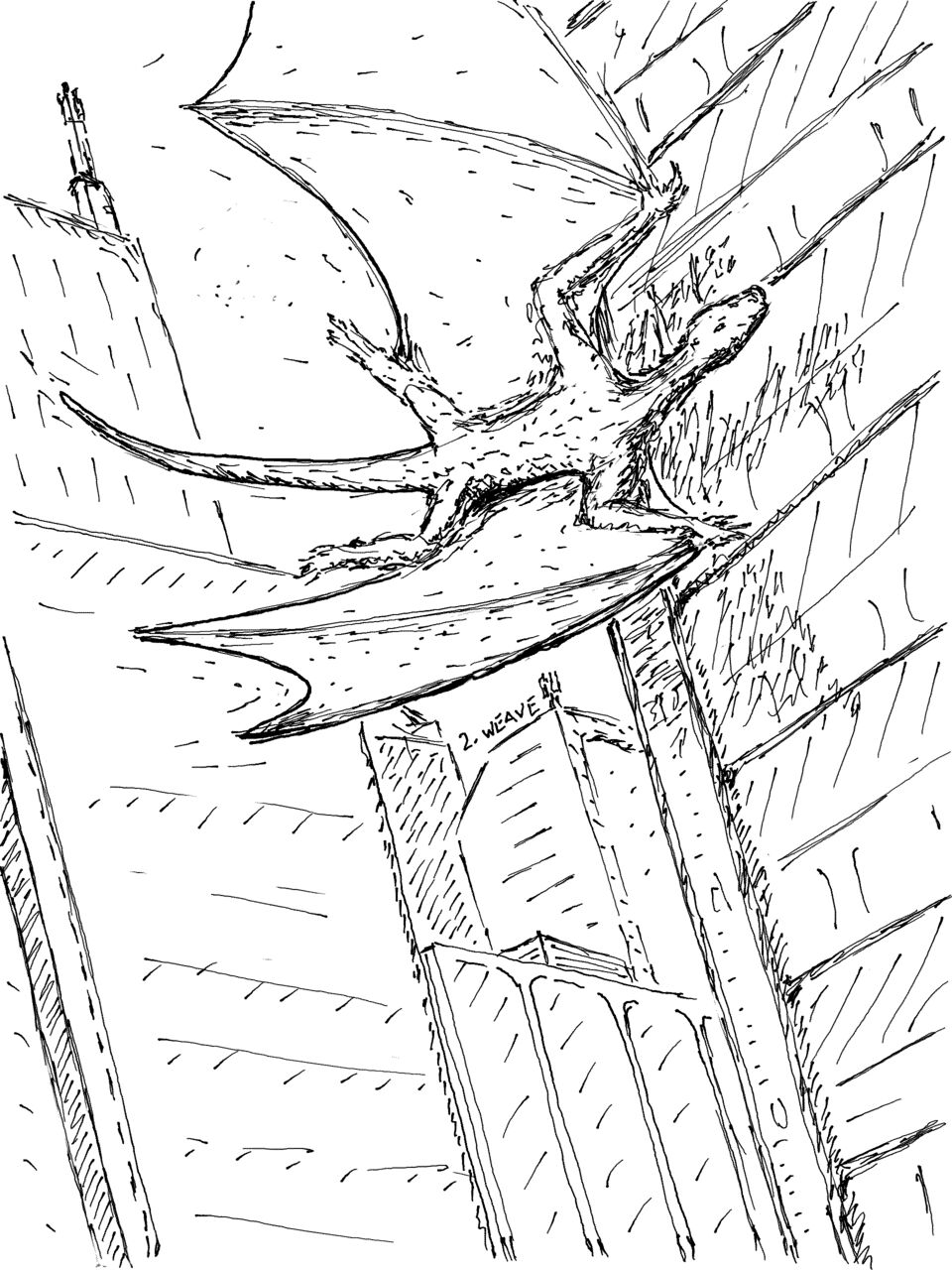 dragon deftly manoeuvring amongst the highrises of an inner city